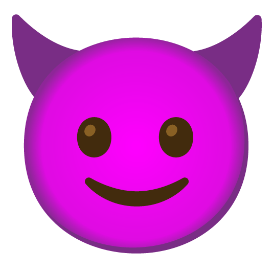 slightly smiling face smiling imp