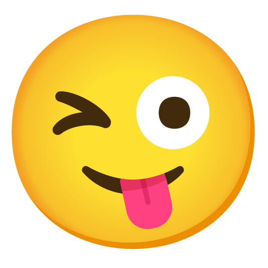 slightly smiling face stuck out tongue winking eye