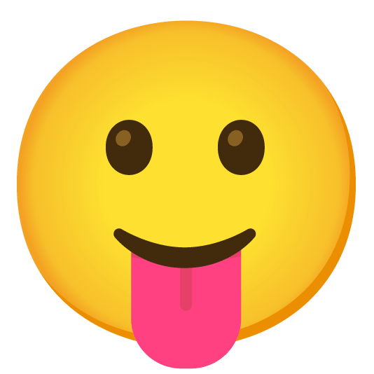 slightly smiling face stuck out tongue closed eyes