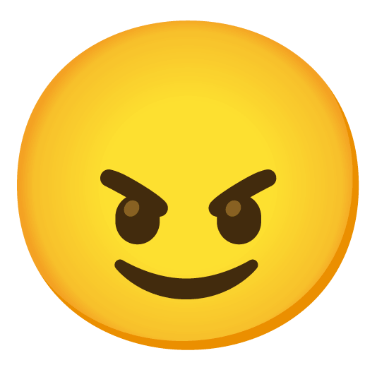 slightly smiling face angry