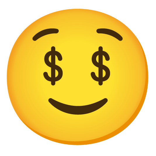 slightly smiling face money mouth face