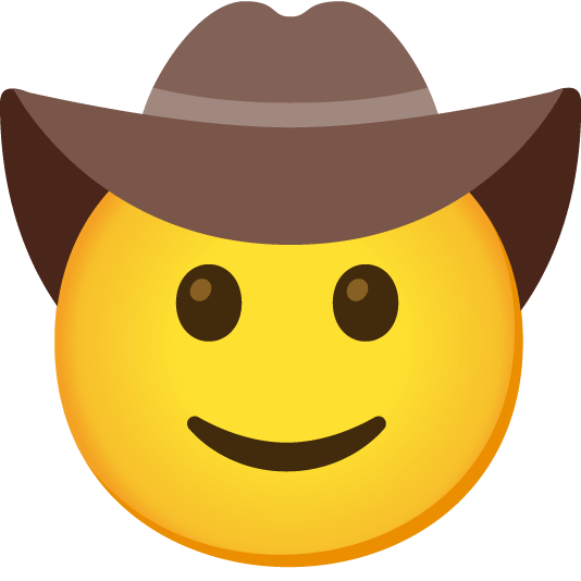 slightly smiling face face with cowboy hat