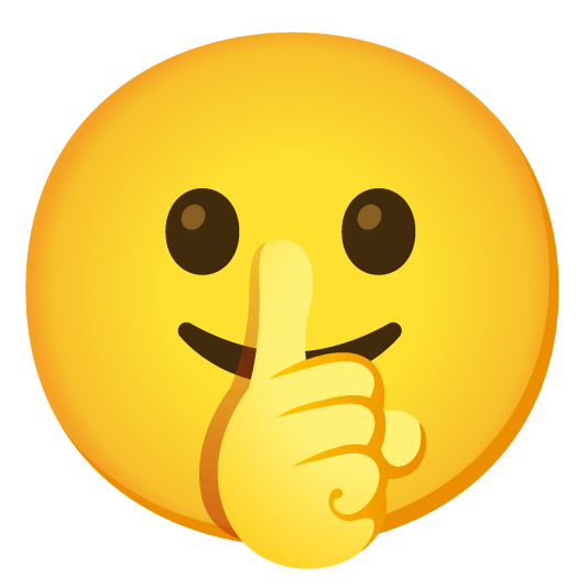 slightly smiling face shushing face