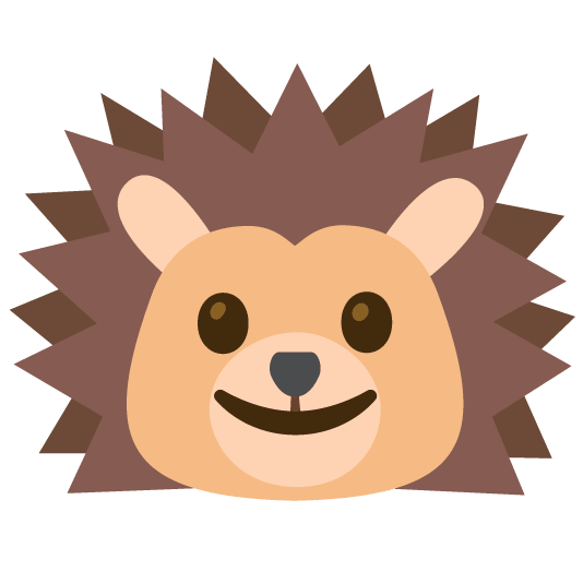 slightly smiling face hedgehog