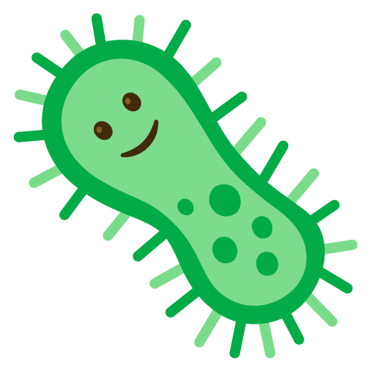 slightly smiling face microbe