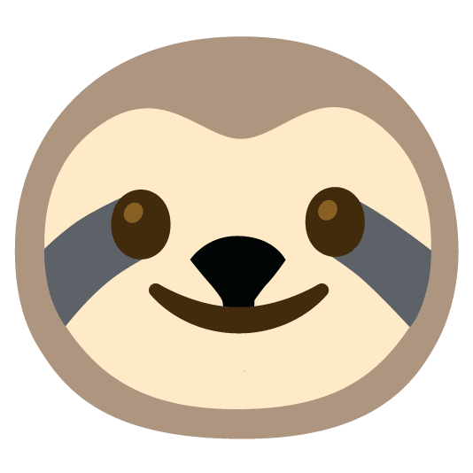 slightly smiling face sloth