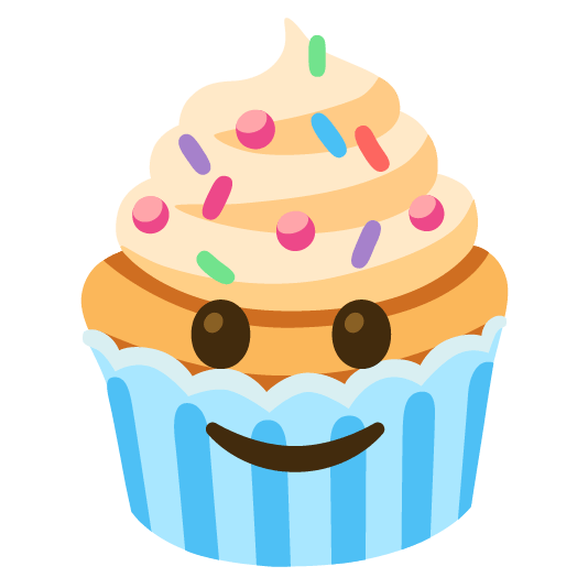 slightly smiling face cupcake