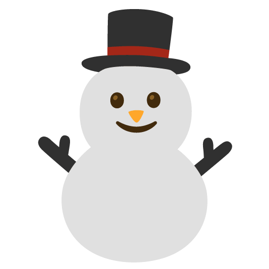 slightly smiling face snowman without snow
