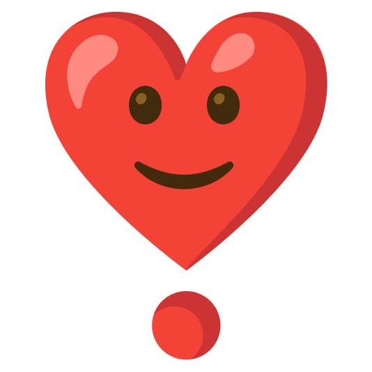 slightly smiling face heavy heart exclamation mark ornament