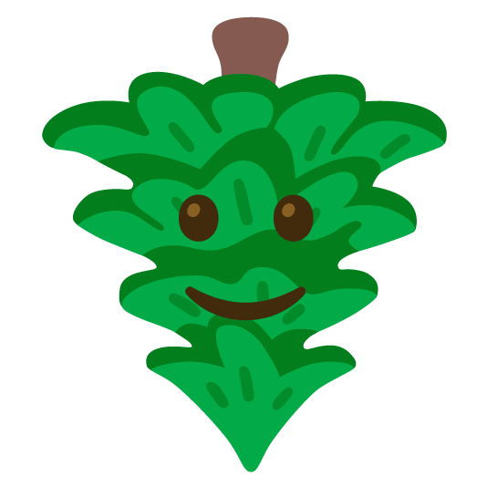 upside down face evergreen tree