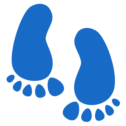 upside down face footprints