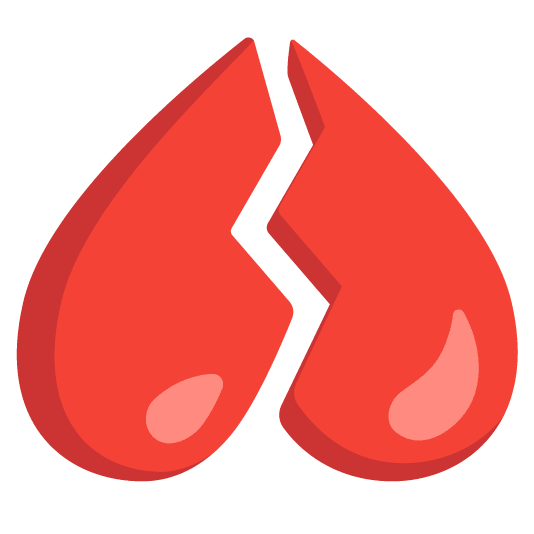 upside down face broken heart