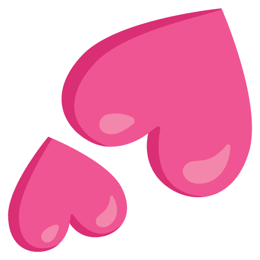 upside down face two hearts