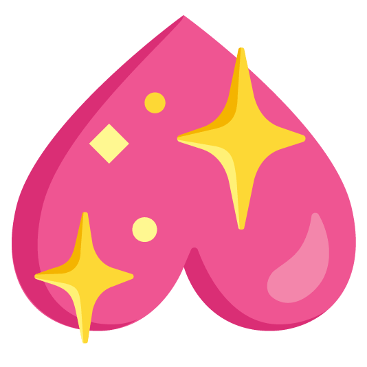 upside down face sparkling heart