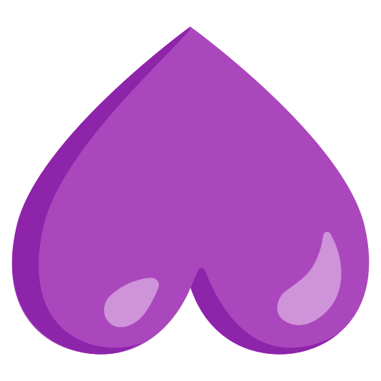 upside down face purple heart