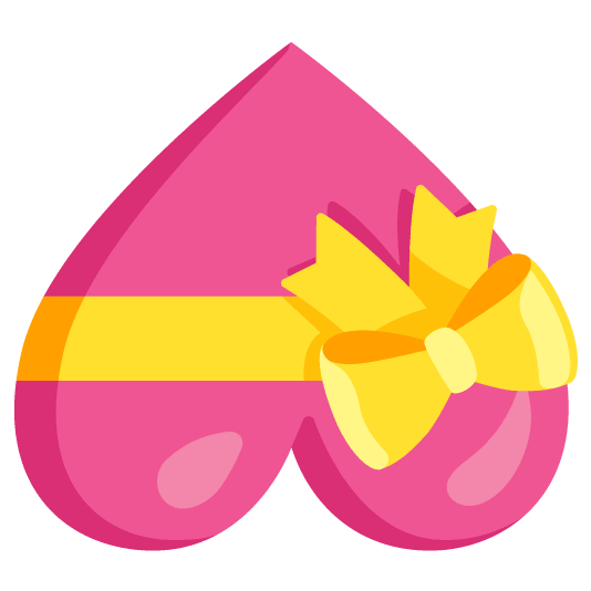 upside down face gift heart