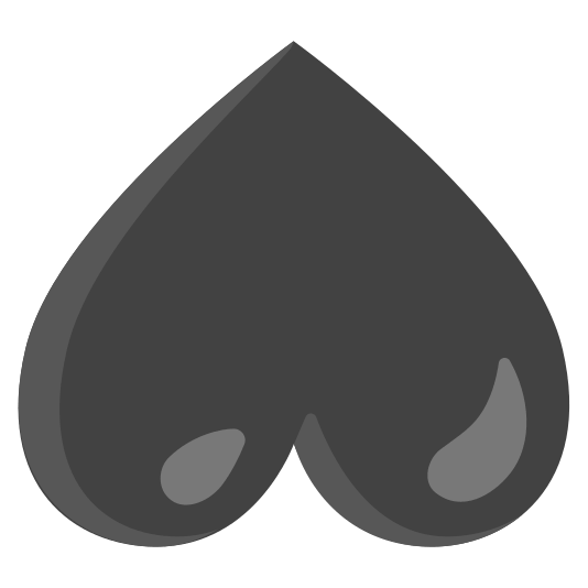 upside down face black heart