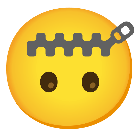 upside down face zipper mouth face