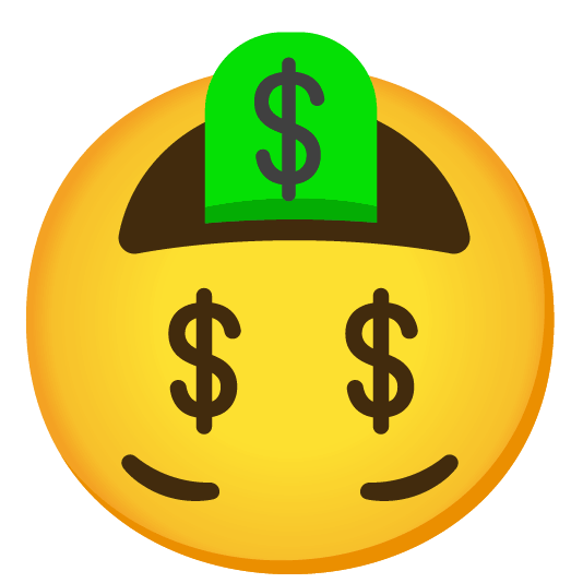 upside down face money mouth face