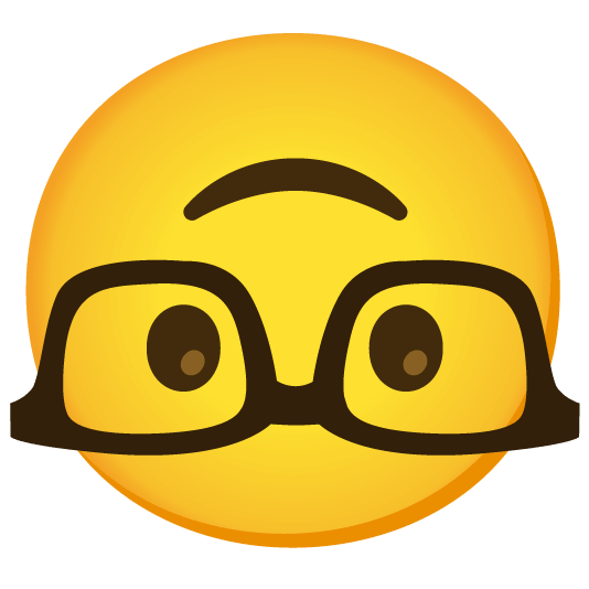 upside down face nerd face