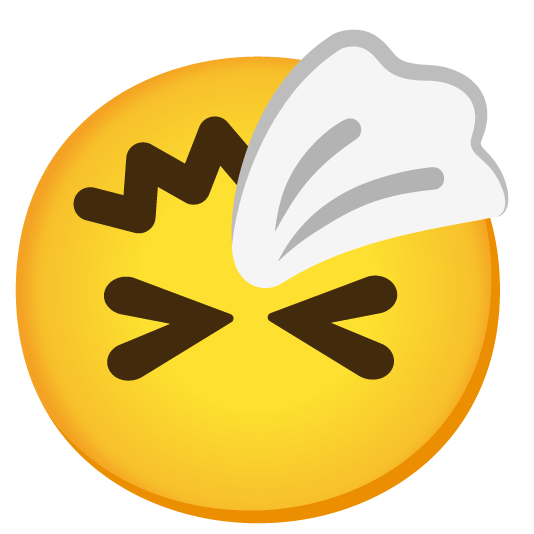 upside down face sneezing face