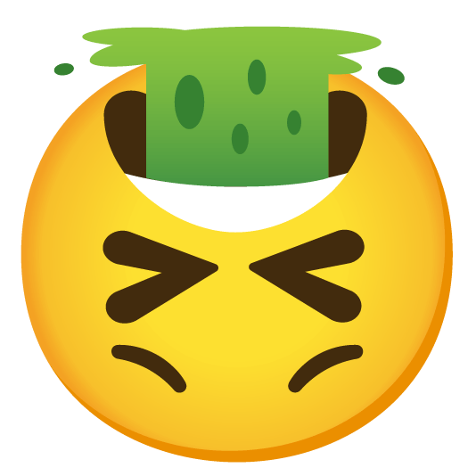 upside down face face vomiting