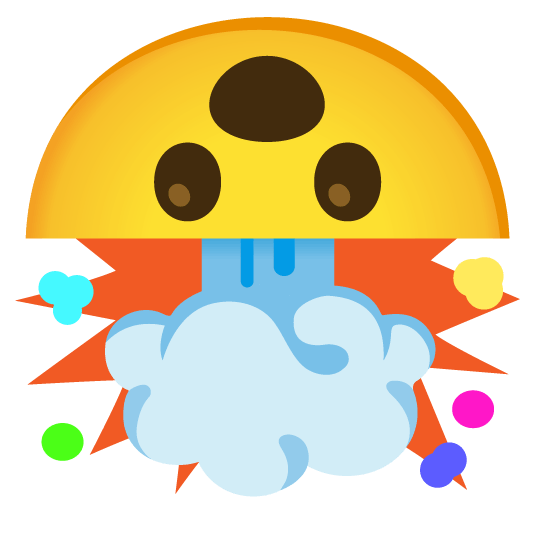 upside down face exploding head