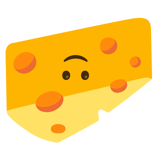 upside down face cheese wedge