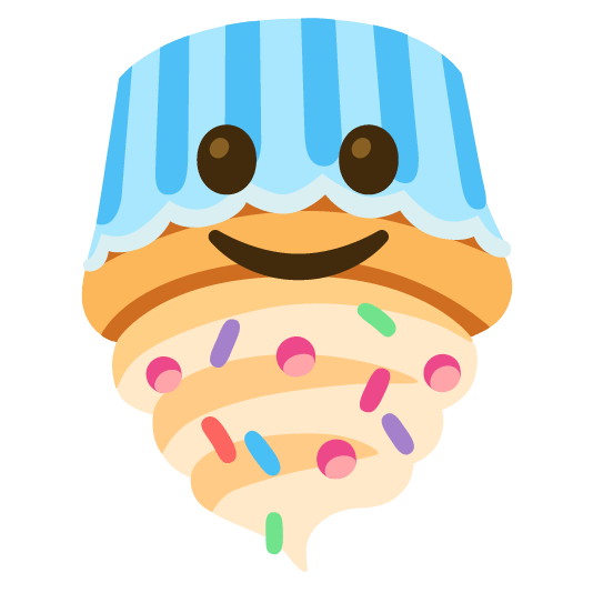 upside down face cupcake