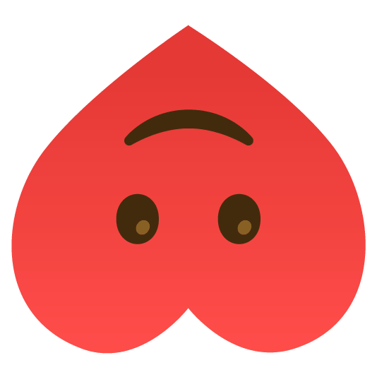 upside down face hearts