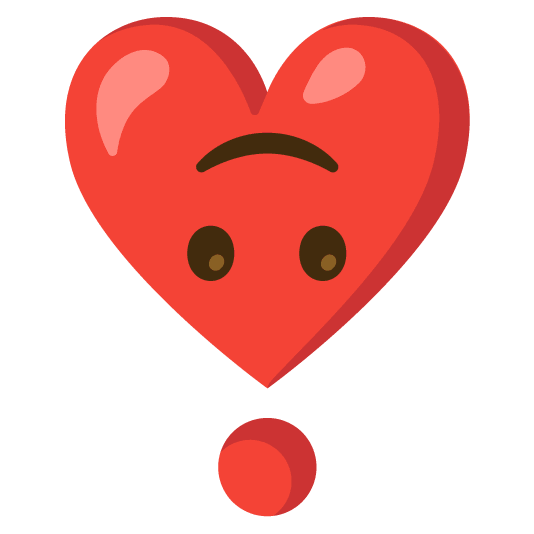 upside down face heavy heart exclamation mark ornament