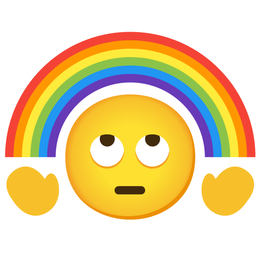 face with rolling eyes rainbow