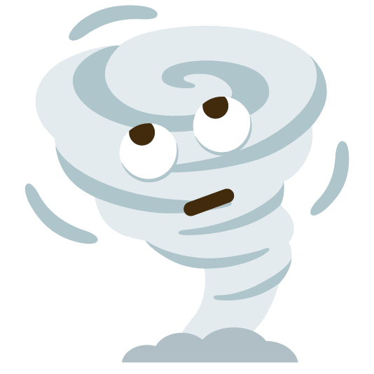 face with rolling eyes tornado