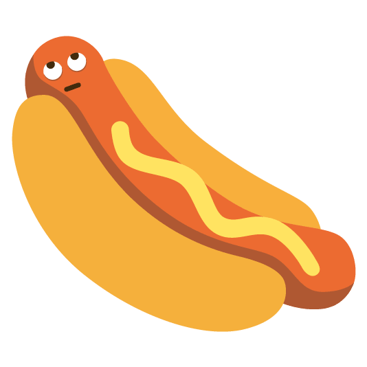 face with rolling eyes hotdog