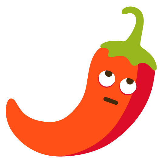 face with rolling eyes hot pepper