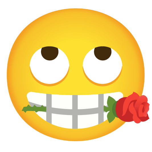 face with rolling eyes rose