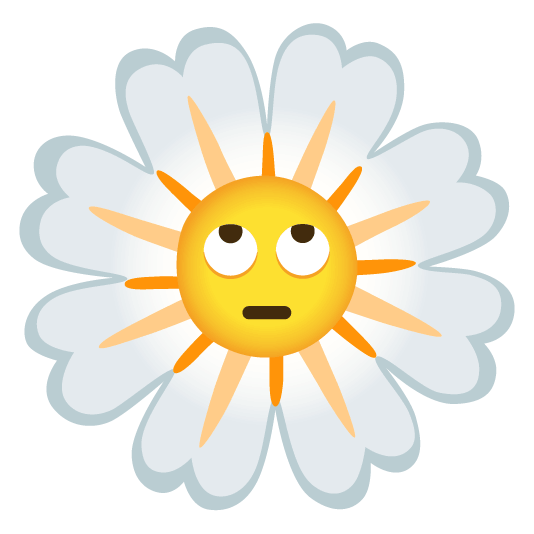 face with rolling eyes blossom