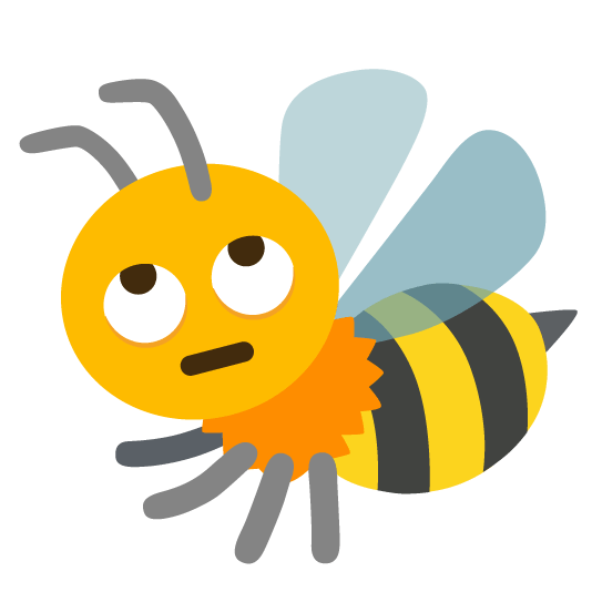 face with rolling eyes bee
