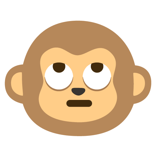 face with rolling eyes monkey face