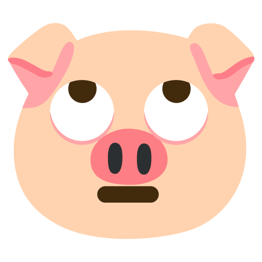 face with rolling eyes pig