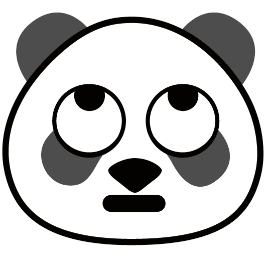 face with rolling eyes panda face
