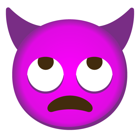 face with rolling eyes imp