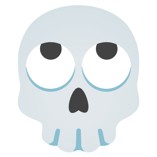 face with rolling eyes skull