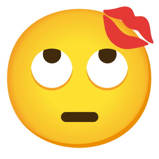 face with rolling eyes kiss