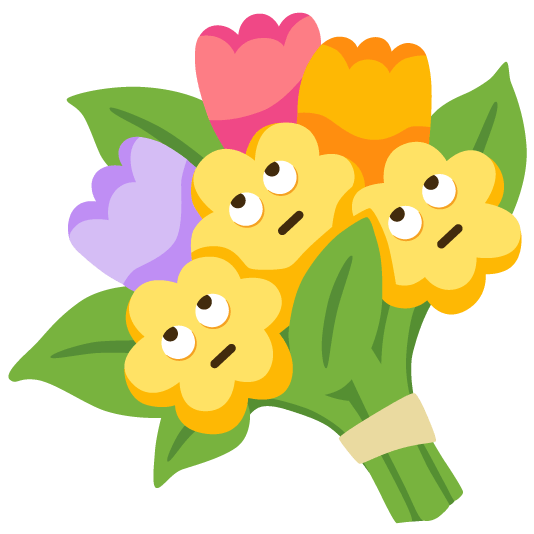 face with rolling eyes bouquet