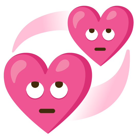 face with rolling eyes revolving hearts