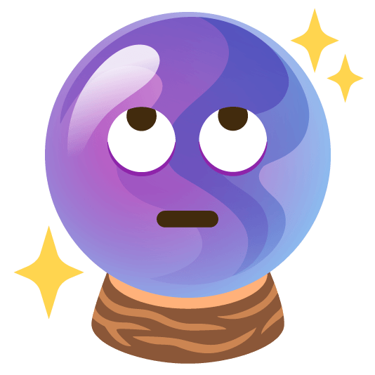 face with rolling eyes crystal ball