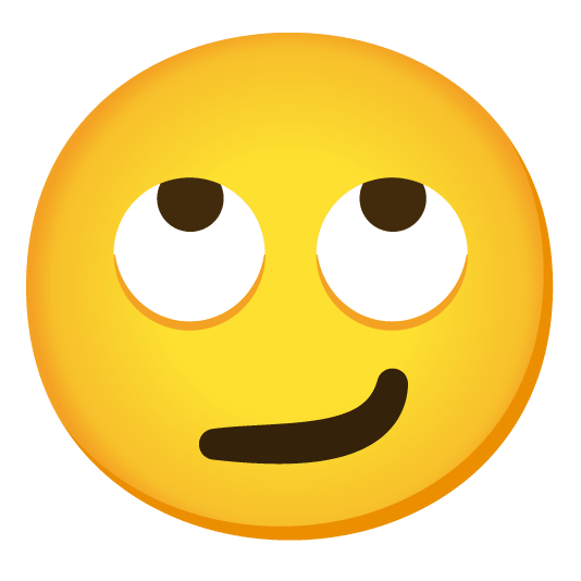 face with rolling eyes smirk