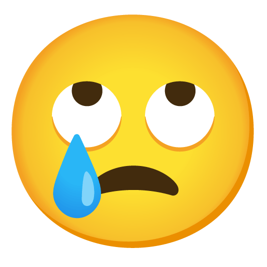 face with rolling eyes cry