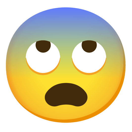 face with rolling eyes fearful